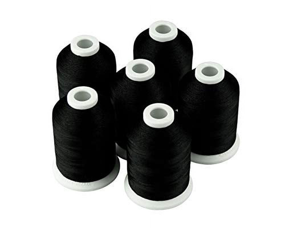 Simthread 6 Black 1000M(1100Y) Polyester Machine Embroidery Threads for  Brother Babylock Janome Singer Pfaff Husqvarna Bernina Embroidery and  Sewing Machines 